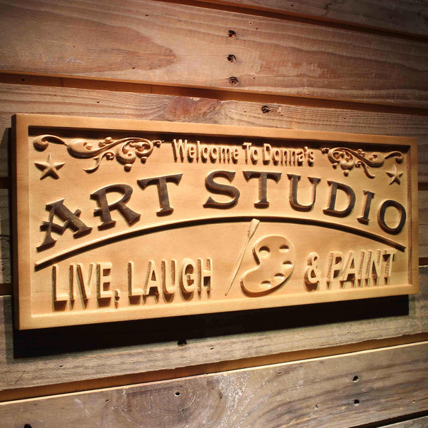 ADVPRO Name Personalized Art Studio Live Laugh Paint Home D‚cor Housewarming Gifts Wood Engraved Wooden Sign wpa0465-tm - 23