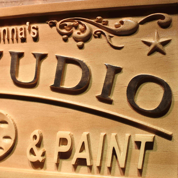ADVPRO Name Personalized Art Studio Live Laugh Paint Home D‚cor Housewarming Gifts Wood Engraved Wooden Sign wpa0465-tm - Details 3