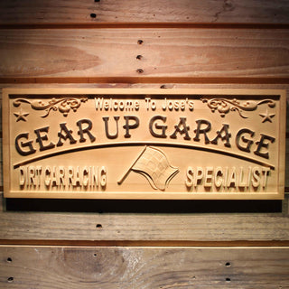ADVPRO Name Personalized Gear Up Garage Dirt Car Racing Car Park D‚cor Bar Beer Wood Engraved Wooden Sign wpa0467-tm - 18.25