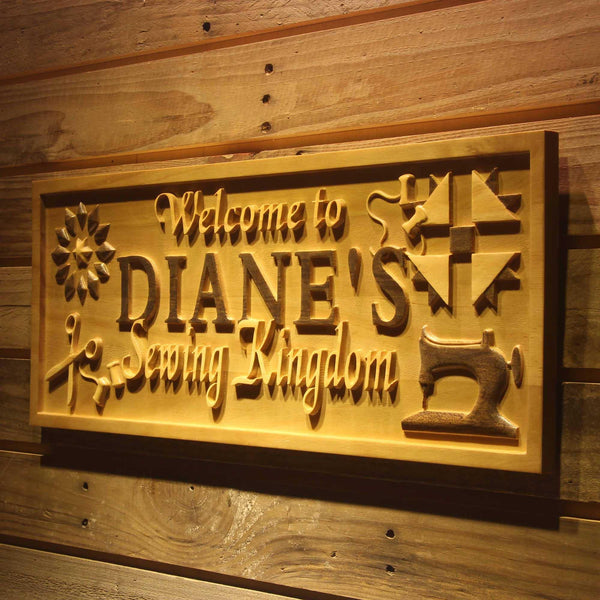 ADVPRO Name Personalized Sewing Kingdom Home Decoration First Name Gifts Wood Engraved Wooden Sign wpa0489-tm - 26.75