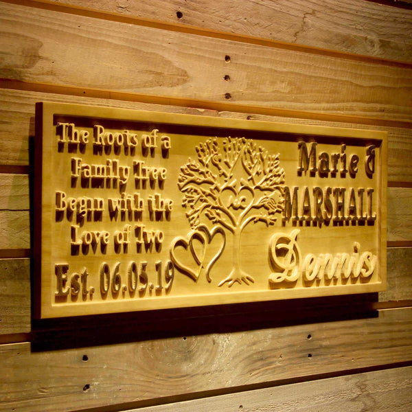 ADVPRO Name Personalized Family Tree Love Heart Last First Names Est. Date Wood Engraved Wooden Sign wpa0500-tm - 23