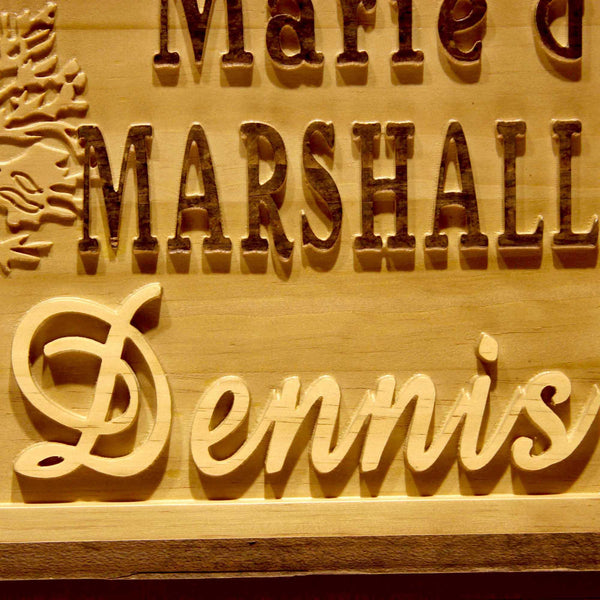 ADVPRO Name Personalized Family Tree Love Heart Last First Names Est. Date Wood Engraved Wooden Sign wpa0500-tm - Details 3