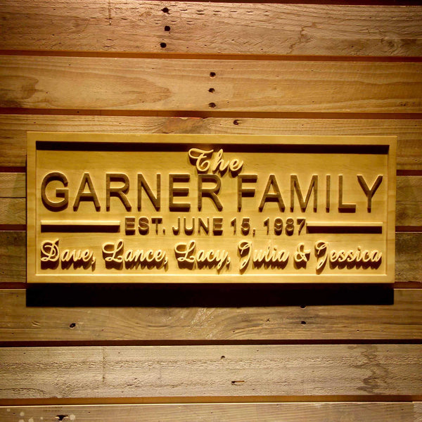 ADVPRO Name Personalized Full Family Members Last Name First Names Est. Date Housewarming Gifts Wood Engraved Wooden Sign wpa0502-tm - 18.25