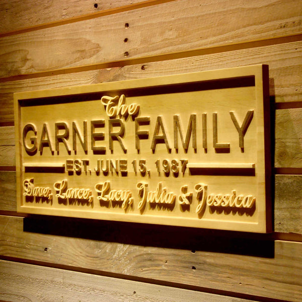 ADVPRO Name Personalized Full Family Members Last Name First Names Est. Date Housewarming Gifts Wood Engraved Wooden Sign wpa0502-tm - 26.75