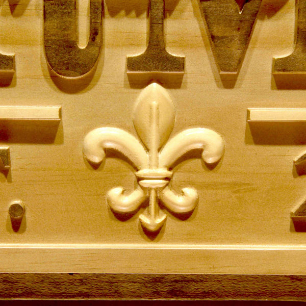 ADVPRO Name Personalized Fleur De Lis Last First Names Anniversary Est. Year Wood Engraved Wooden Sign wpa0504-tm - Details 2