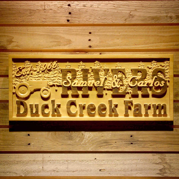 ADVPRO Name Personalized Duck Creek Farm Last First Names Housewarming Gifts Est. Year Wood Engraved Wooden Sign wpa0505-tm - 18.25