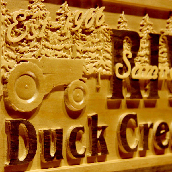 ADVPRO Name Personalized Duck Creek Farm Last First Names Housewarming Gifts Est. Year Wood Engraved Wooden Sign wpa0505-tm - Details 2