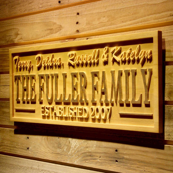 ADVPRO Name Personalized Full Family Members Last Name First Names Est. Year Housewarming Gifts Wood Engraved Wooden Sign wpa0517-tm - 26.75