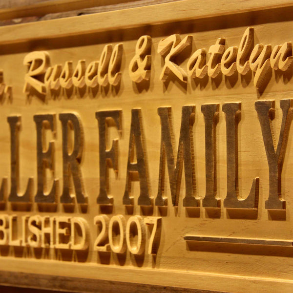 ADVPRO Name Personalized Full Family Members Last Name First Names Est. Year Housewarming Gifts Wood Engraved Wooden Sign wpa0517-tm - Details 2