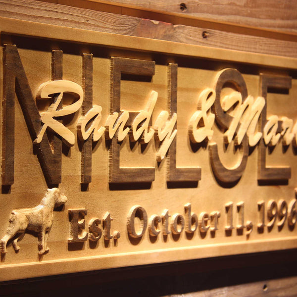 ADVPRO Name Personalized Dog Lovers Family Last First Names Est. Date Wood Engraved Wooden Sign wpa0520-tm - Details 2