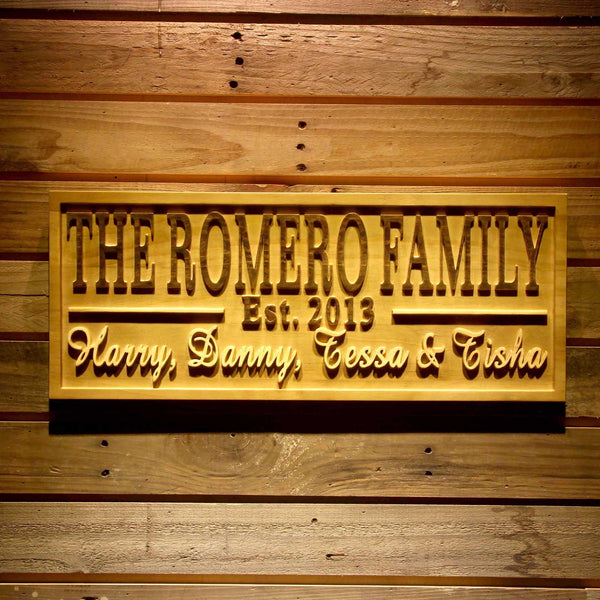 ADVPRO Name Personalized Full Family Members Last Name First Names Est. Year Housewarming Gifts Wood Engraved Wooden Sign wpa0529-tm - 18.25