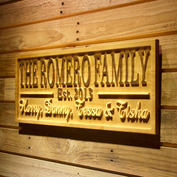 ADVPRO Name Personalized Full Family Members Last Name First Names Est. Year Housewarming Gifts Wood Engraved Wooden Sign wpa0529-tm - 26.75
