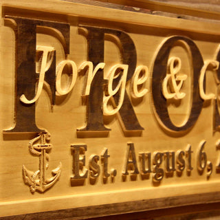 ADVPRO Name Personalized Anchors Boat Family Last First Names Est. Date Wood Engraved Wooden Sign wpa0530-tm - Details 2