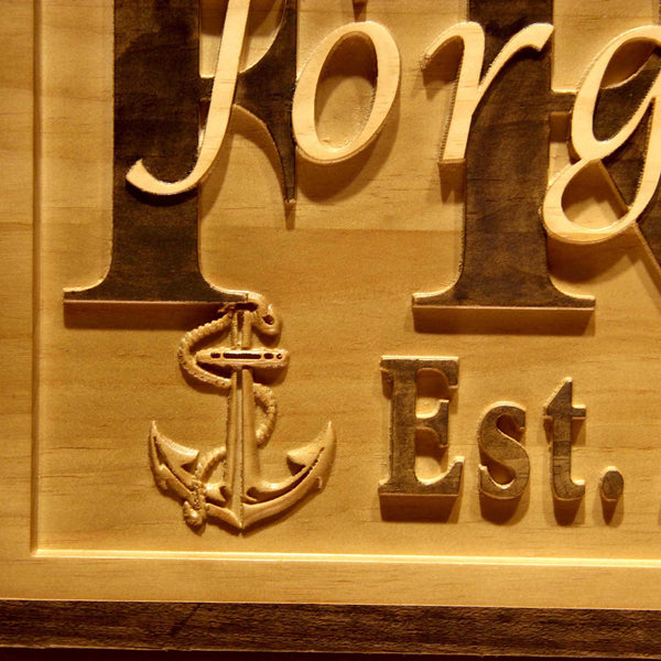 ADVPRO Name Personalized Anchors Boat Family Last First Names Est. Date Wood Engraved Wooden Sign wpa0530-tm - Details 3