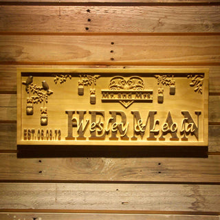 ADVPRO Name Personalized Mr. & Mrs. Decoration Last First Names Est. Date Wood Engraved Wooden Sign wpa0531-tm - 18.25