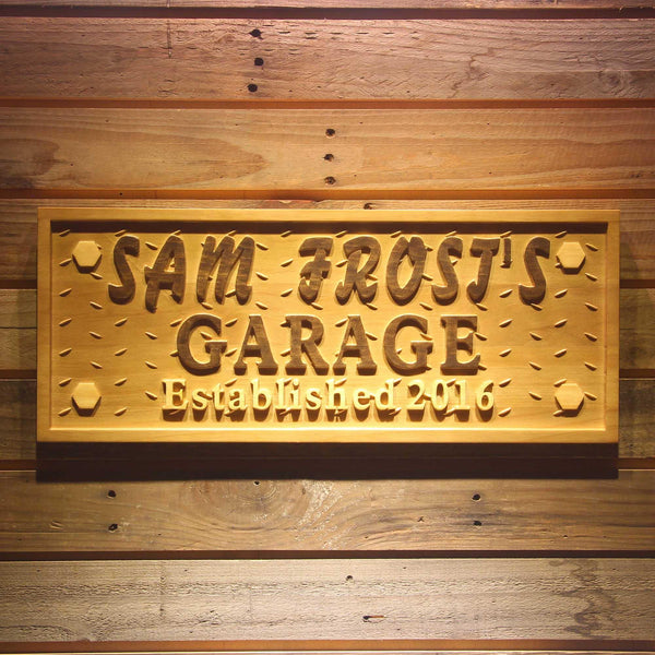 ADVPRO Name Personalized Garage Established Year Man Cave Bar Pub Wood Engraved Wooden Sign wpa0533-tm - 18.25