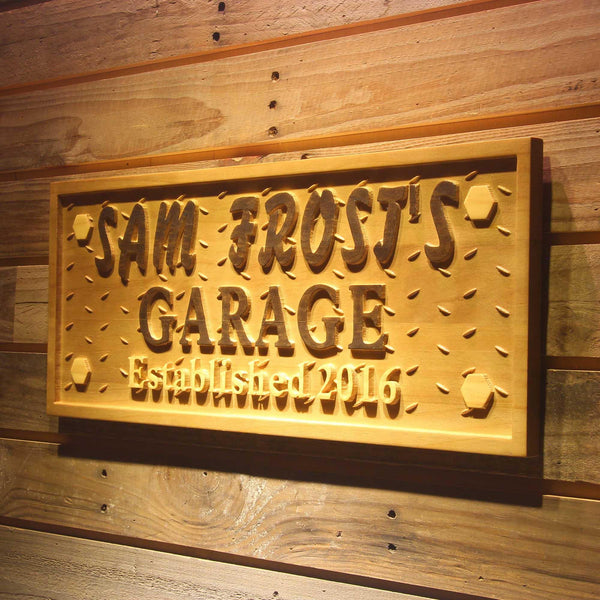 ADVPRO Name Personalized Garage Established Year Man Cave Bar Pub Wood Engraved Wooden Sign wpa0533-tm - 26.75