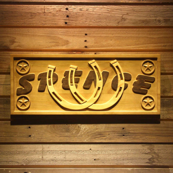 ADVPRO Name Personalized Horseshoes Stables Stars Your Name Man Cave Wood Engraved Wooden Sign wpa0543-tm - 18.25