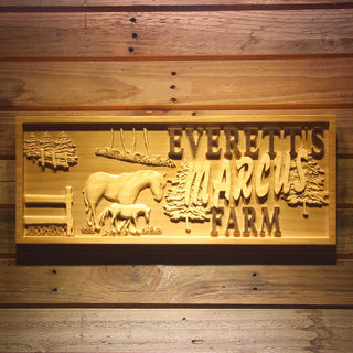 ADVPRO Name Personalized Pony Horse Farm Your Name Home D‚cor Housewarming Gifts Wood Engraved Wooden Sign wpa0547-tm - 18.25