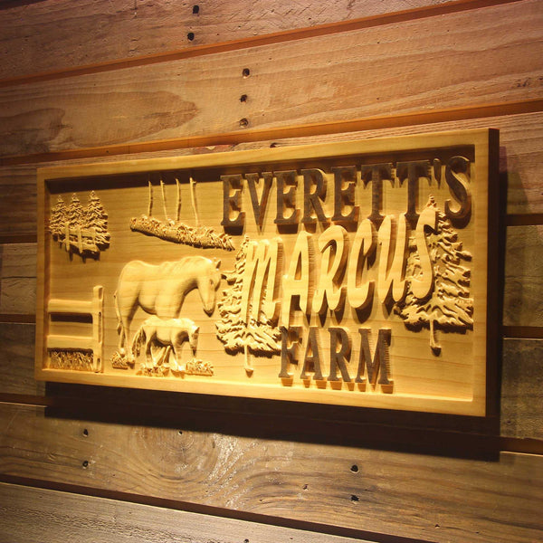 ADVPRO Name Personalized Pony Horse Farm Your Name Home D‚cor Housewarming Gifts Wood Engraved Wooden Sign wpa0547-tm - 26.75