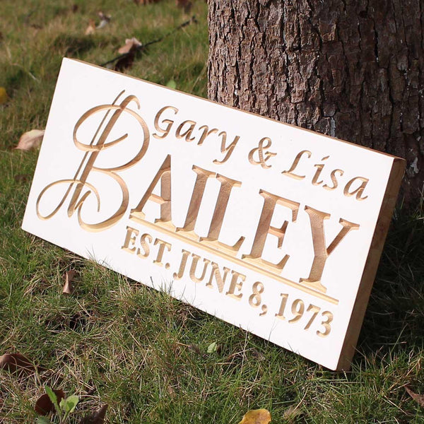 ADVPRO Personalized Custom Wedding Anniversary Sign First Name Rustic Home Decor Housewarming Gift 5 Year Wood Wooden Signs wpc0002-tm - Details 3