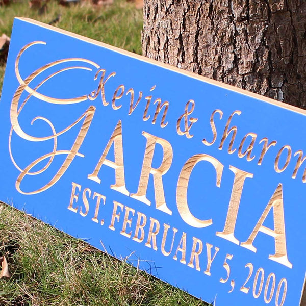 ADVPRO Personalized 5 Year Wood Wedding Custom Surname Initial Rustic Home Decor Marriage Wooden Signs wpc0004-tm - Details 6