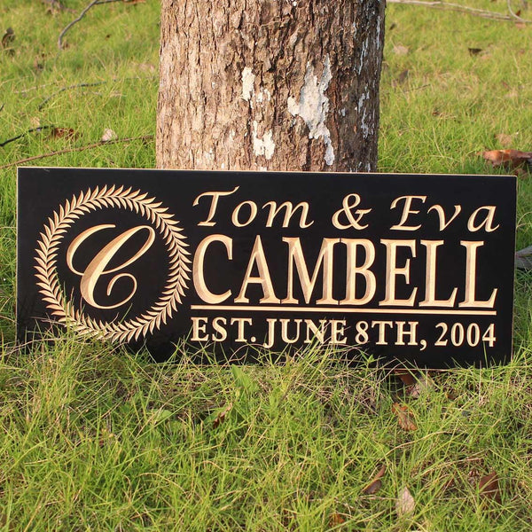 ADVPRO Name Personalized Last Name First Name Established Date Home Decor Wedding Gift Wooden Sign wpc0019-tm - Details 1