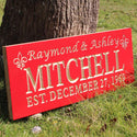 ADVPRO Name Personalized Last Name First Name Established Date Home Decor Wedding Gift Wooden Sign wpc0025-tm - Red
