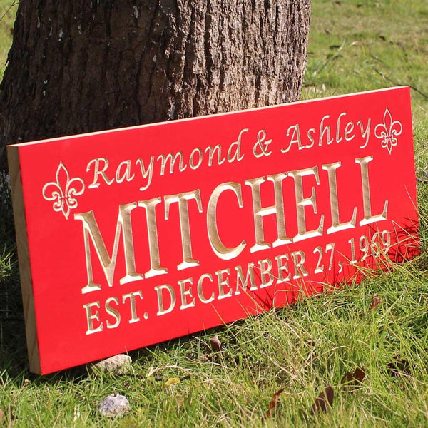 ADVPRO Name Personalized Last Name First Name Established Date Home Decor Wedding Gift Wooden Sign wpc0025-tm - Details 2
