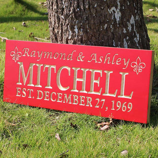 ADVPRO Name Personalized Last Name First Name Established Date Home Decor Wedding Gift Wooden Sign wpc0025-tm - Details 3