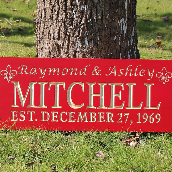 ADVPRO Name Personalized Last Name First Name Established Date Home Decor Wedding Gift Wooden Sign wpc0025-tm - Details 4