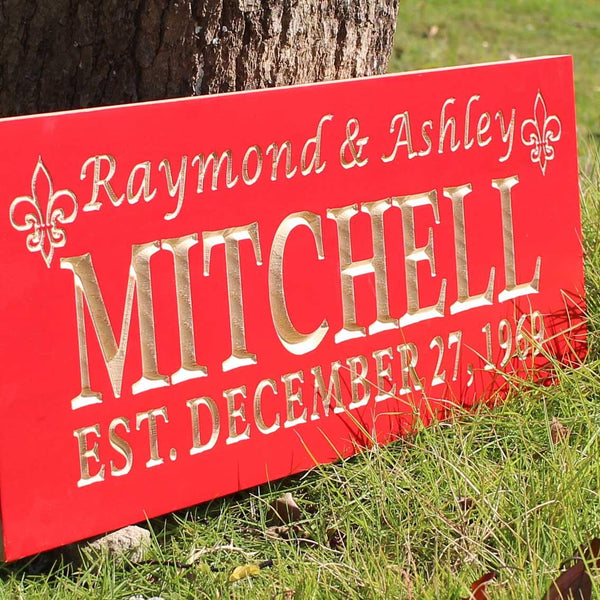 ADVPRO Name Personalized Last Name First Name Established Date Home Decor Wedding Gift Wooden Sign wpc0025-tm - Details 5