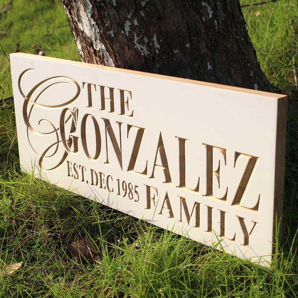 ADVPRO Name Personalized Last Name First Name Established Date Home Decor Wedding Gift Wooden Sign wpc0029-tm - Details 2