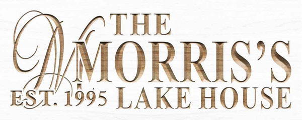 ADVPRO Name Personalized Lake House Last Name Home Decor Wedding Gift Wooden Sign wpc0031-tm - White