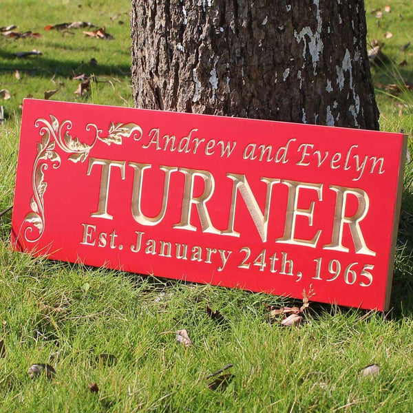 ADVPRO Name Personalized Last Name First Name Established Date Home Decor Wedding Gift Wooden Sign wpc0035-tm - Details 3