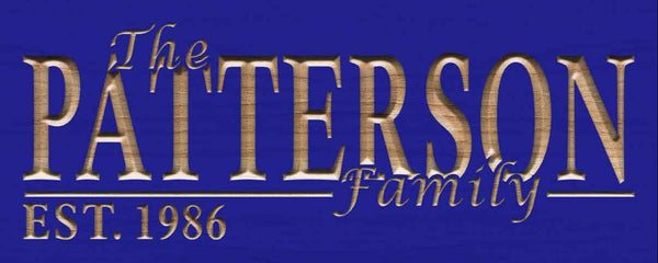 ADVPRO Name Personalized Last Name First Name Established Date Home Decor Wedding Gift Wooden Sign wpc0037-tm - Blue