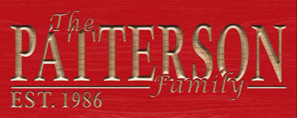 ADVPRO Name Personalized Last Name First Name Established Date Home Decor Wedding Gift Wooden Sign wpc0037-tm - Red