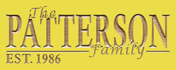 ADVPRO Name Personalized Last Name First Name Established Date Home Decor Wedding Gift Wooden Sign wpc0037-tm - Yellow