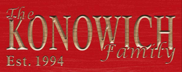 ADVPRO Name Personalized Last Name First Name Established Date Home Decor Wedding Gift Wooden Sign wpc0038-tm - Red