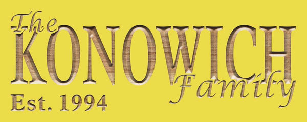 ADVPRO Name Personalized Last Name First Name Established Date Home Decor Wedding Gift Wooden Sign wpc0038-tm - Yellow