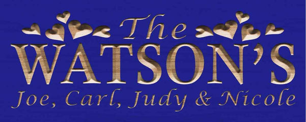 ADVPRO Name Personalized Last Name First Name Established Date Home Decor Wedding Gift Wooden Sign wpc0049-tm - Blue