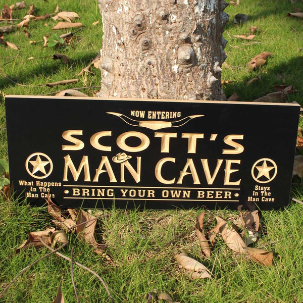 ADVPRO Name Personalized Man Cave Wooden 3D Engraved Sign Custom Gift Craved Bar Beer Home Decor Lake House Plaques Game Room Den Wood Signs wpc0054-tm - Details 1