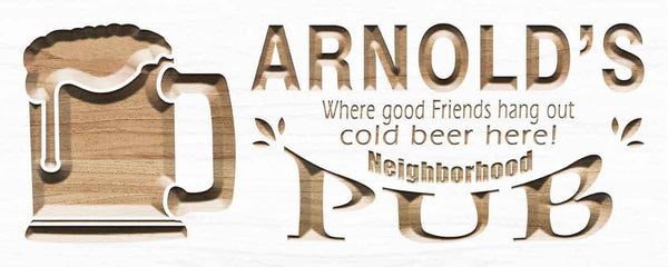 ADVPRO Name Personalized Neighborhood Pub Beer Mug Wood Engraved Wooden Sign wpc0055-tm - White