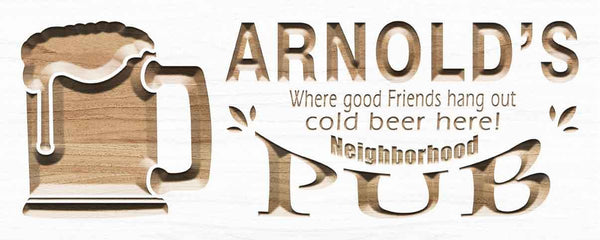 ADVPRO Name Personalized Neighborhood Pub Beer Mug Wood Engraved Wooden Sign wpc0055-tm - White