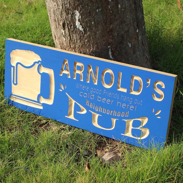 ADVPRO Name Personalized Neighborhood Pub Beer Mug Wood Engraved Wooden Sign wpc0055-tm - Details 3
