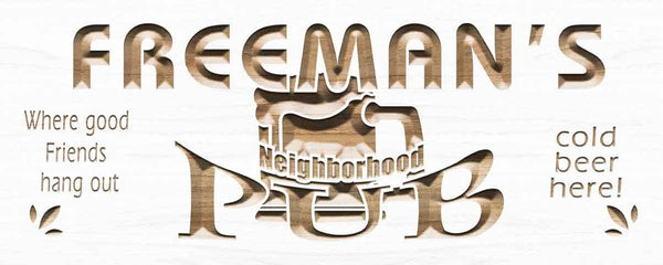 ADVPRO Name Personalized Neighborhood Pub Cold Beer Wood Engraved Wooden Sign wpc0056-tm - White