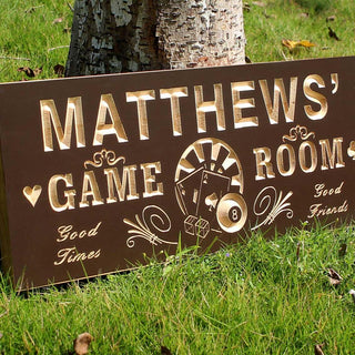 ADVPRO Name Personalized Game Room Poker Casino Bar Wood Engraved Wooden Sign wpc0060-tm - Details 5