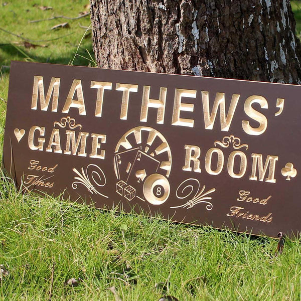 ADVPRO Name Personalized Game Room Poker Casino Bar Wood Engraved Wooden Sign wpc0060-tm - Details 6