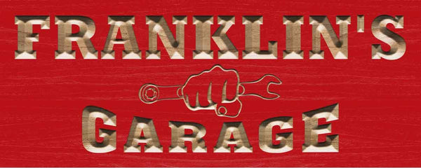 ADVPRO Name Personalized Garage Repair Room Man Cave Den Home Bar Beer Decor 3D Engraved Wooden Sign wpc0063-tm - Red