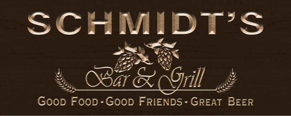 ADVPRO Name Personalized Bar & Grill Beer Decor Home Bar 3D Engraved Wooden Sign wpc0065-tm - Brown